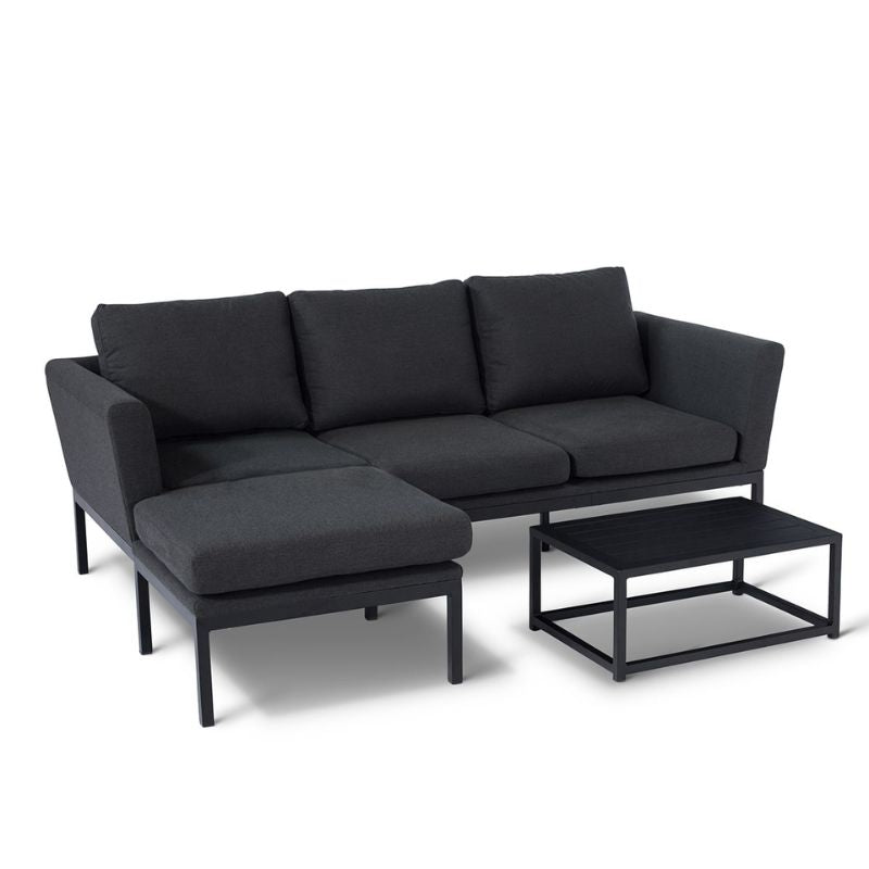 Maze PULSE Chaise Outdoor Fabric Sofa Set - Charcoal