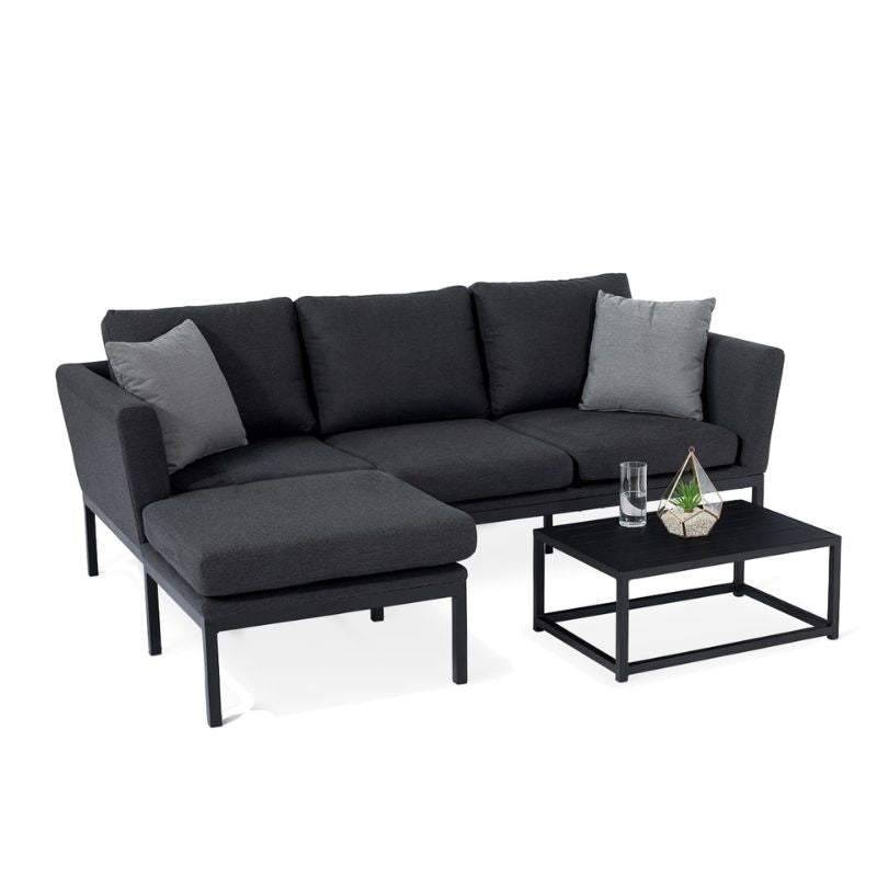 Maze PULSE Chaise Outdoor Fabric Sofa Set - Charcoal