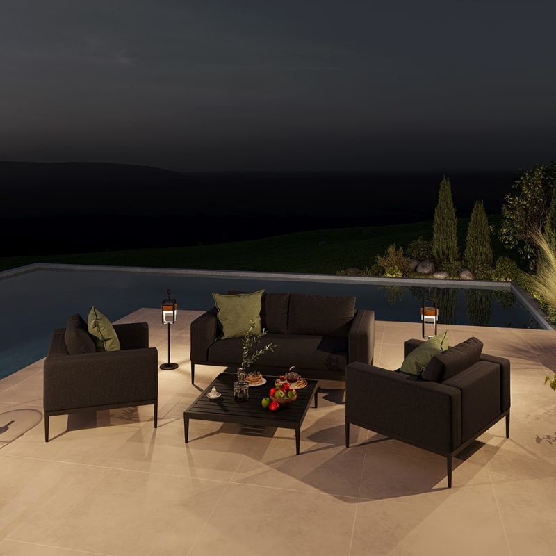 Maze EVE 2 Seat Outdoor Fabric Sofa Set - Charcoal