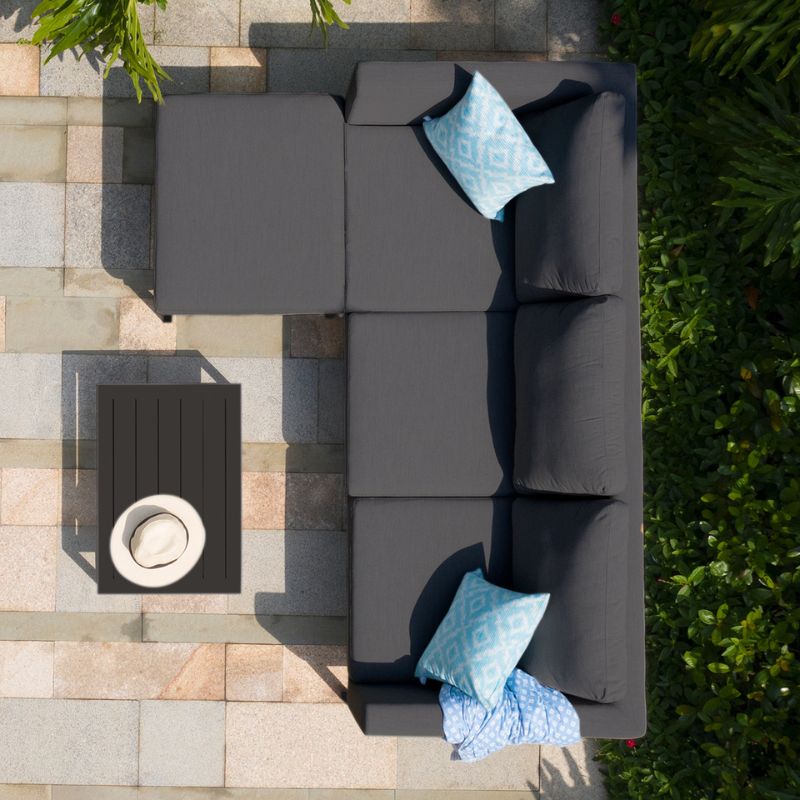 Maze PULSE Chaise Outdoor Fabric Sofa Set - Charcoal