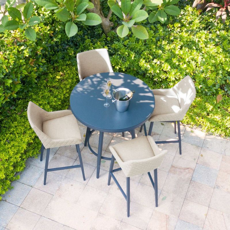 Maze REGAL 4 Seat Round Bar Set - Oatmeal