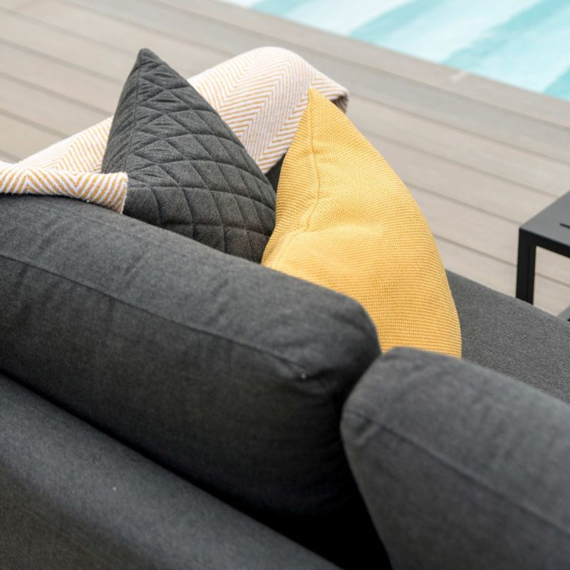 Maze PULSE Chaise Outdoor Fabric Sofa Set - Charcoal