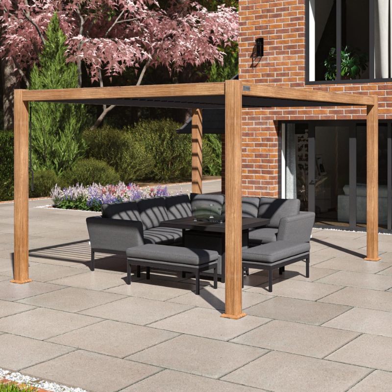 MazeMaze COMO Pergola Aluminium Rectangular 30x40 / Wood Effect FramepergolaALU - GB - 304012 - FRM16NoLuxury Garden Decor