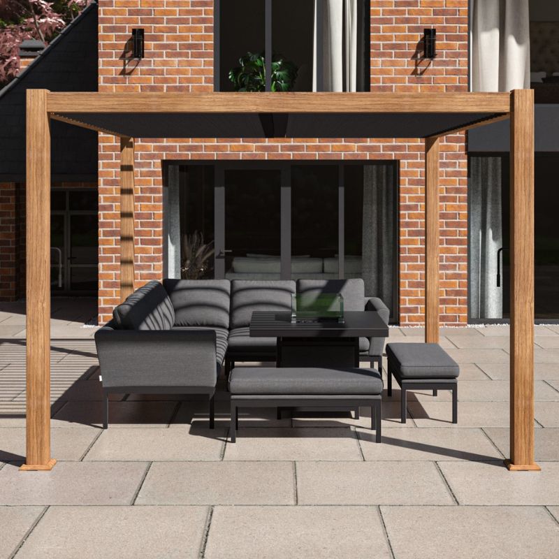 MazeMaze COMO Pergola Aluminium Rectangular 30x40 / Wood Effect FramepergolaALU - GB - 304012 - FRM16NoLuxury Garden Decor