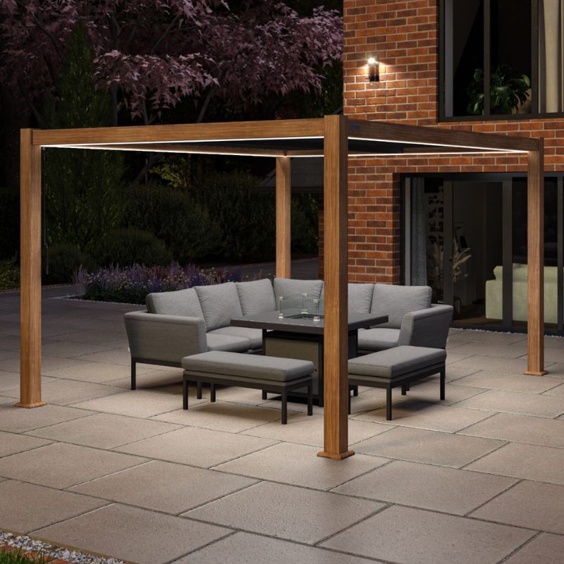 MazeMaze COMO Pergola Aluminium Rectangular 30x40 / Wood Effect FramepergolaALU - GB - 304012 - FRM16NoLuxury Garden Decor