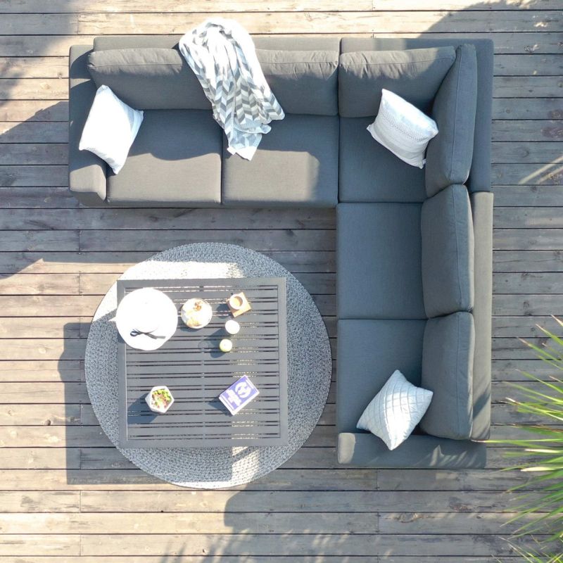 Maze ETHOS Corner Outdoor Fabric Sofa Group - Flanelle