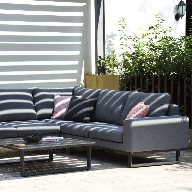 Maze ETHOS Corner Outdoor Fabric Sofa Group - Flanelle
