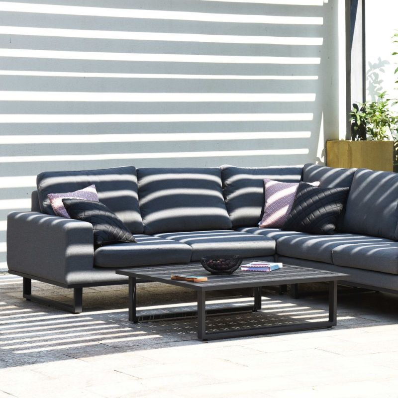 Maze ETHOS Corner Outdoor Fabric Sofa Group - Flanelle