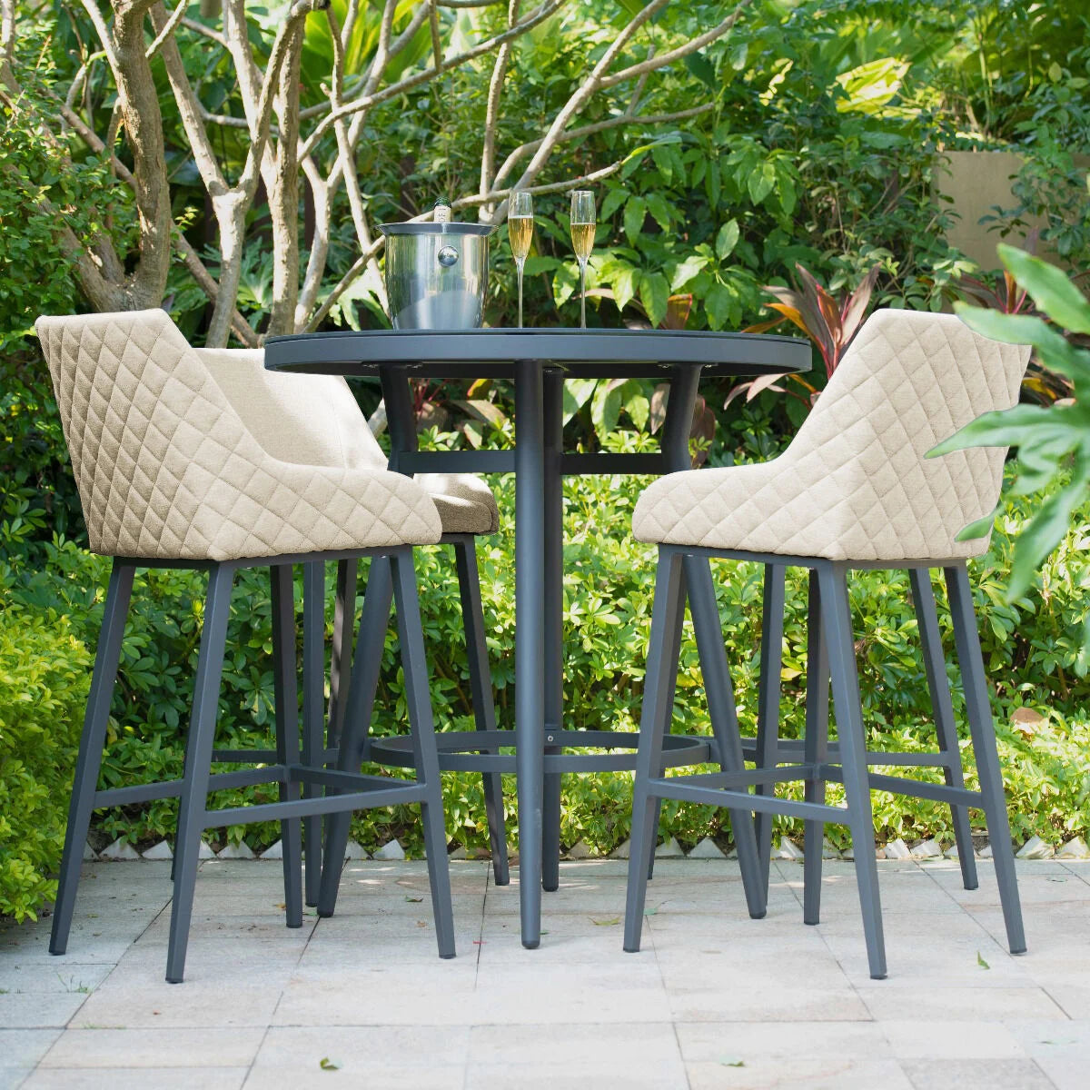 Maze REGAL 4 Seat Round Bar Set - Oatmeal