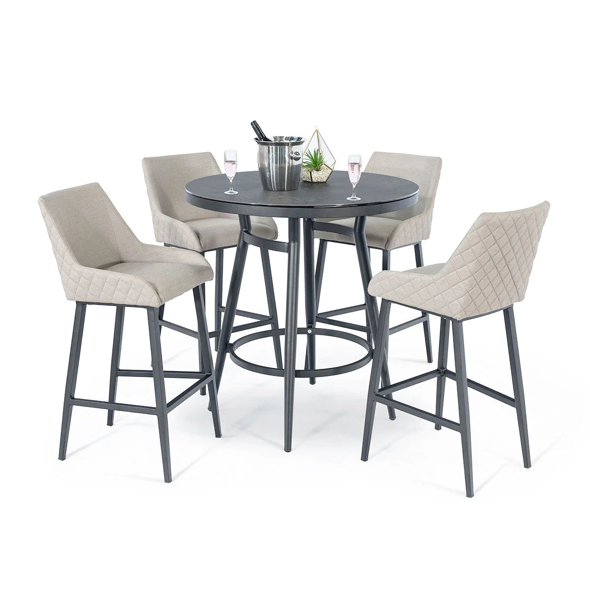 Maze REGAL 4 Seat Round Bar Set - Oatmeal